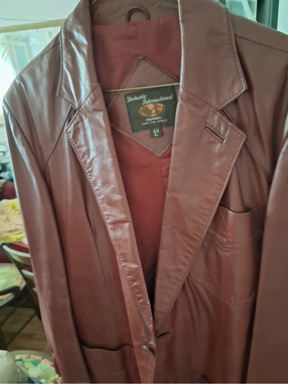 Men’s  Burgundy Leather Blazer